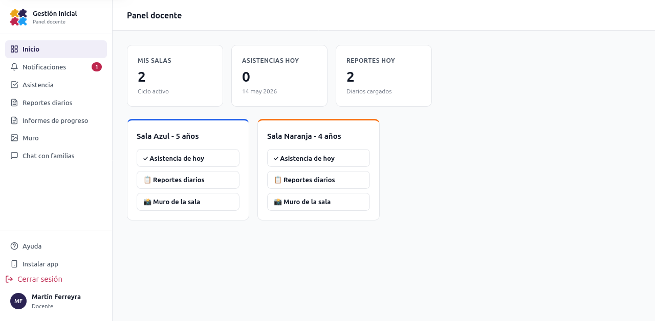 Portal docente de Gestión Académica